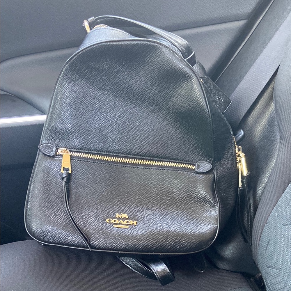 Coach Black Leather Backpack